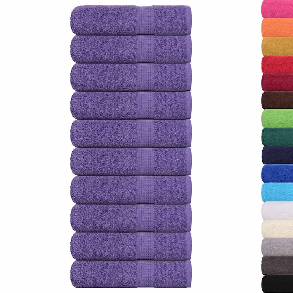 vidaXL Toallas de Invitados 10uds 100% algodón púrpura 70x140cm 360gsm, Toalla de baño, Toalla, Juego de Toallas de baño, Toallas de baño