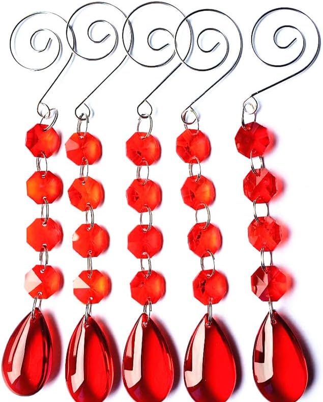 40PCS Color Chandelier Parts Prism 170mm Garland Strands Glass Crystal Cake Accessories, Crystal Party Decoration