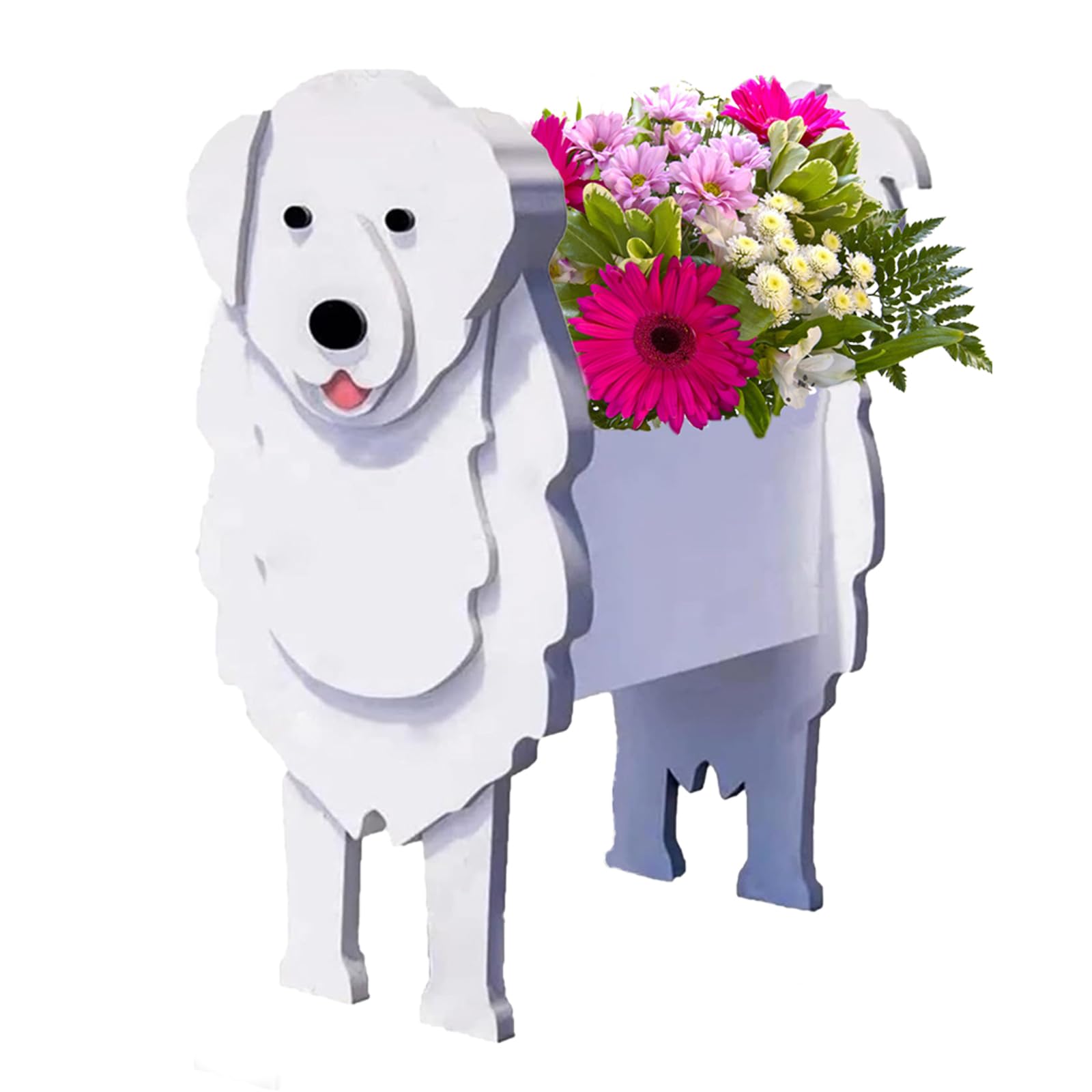 strolfay Dog Flower Planter Gifts for Women,Cute PVC Dog Planters,Flower Pots Indoor Outdoor,Garden Planter for Birthday,Office,Pet Lovers 9.45 * 6.02 * 13.39in(Great Pyrenees) โ image 1