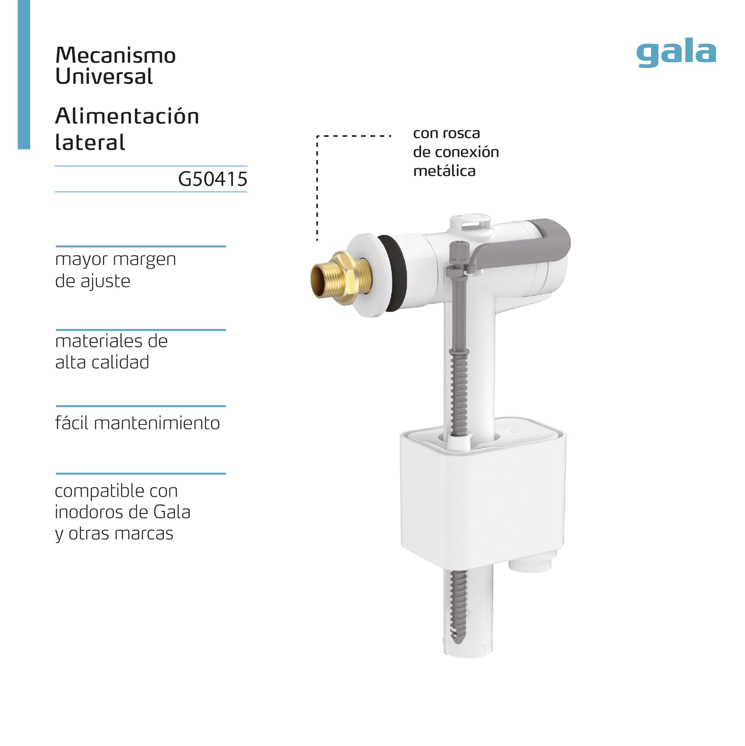 Roca G5041500 - Mecanismo Entrada Lateral A3L Recambio - Colleción De Baño - Porcelana - Mecanismos