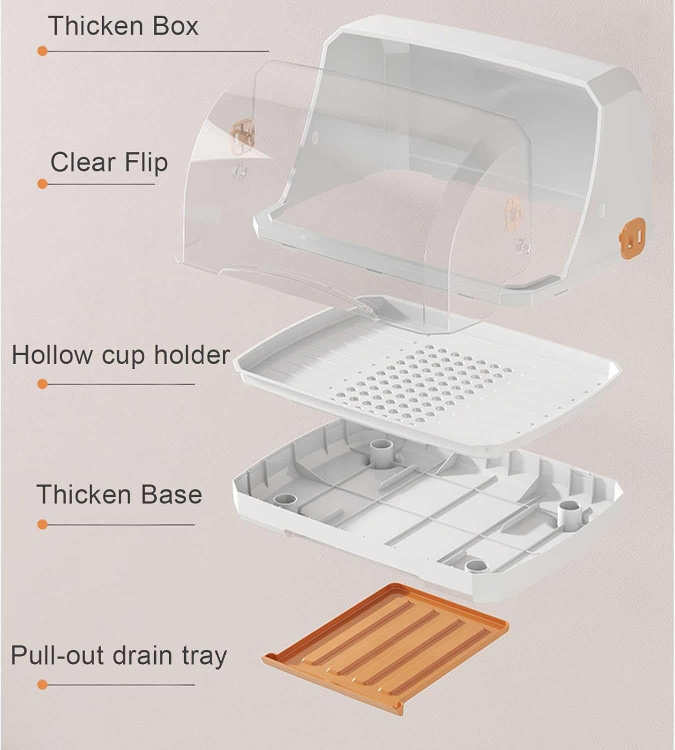 Estante de secado de biberones, estante de almacenamiento multifuncional portátil, diseño que ahorra espacio con cubierta, ideal para una organización eficiente de la cocina, fácil de usar y limpiar