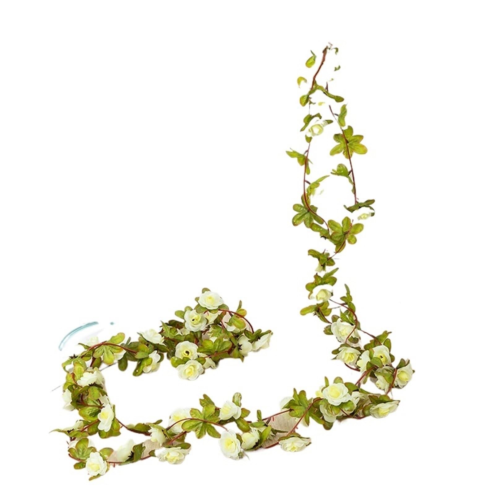 LuoAXINN Artificial Rose Vine 2pcs 2.2m 45heads Fake Rose Vine