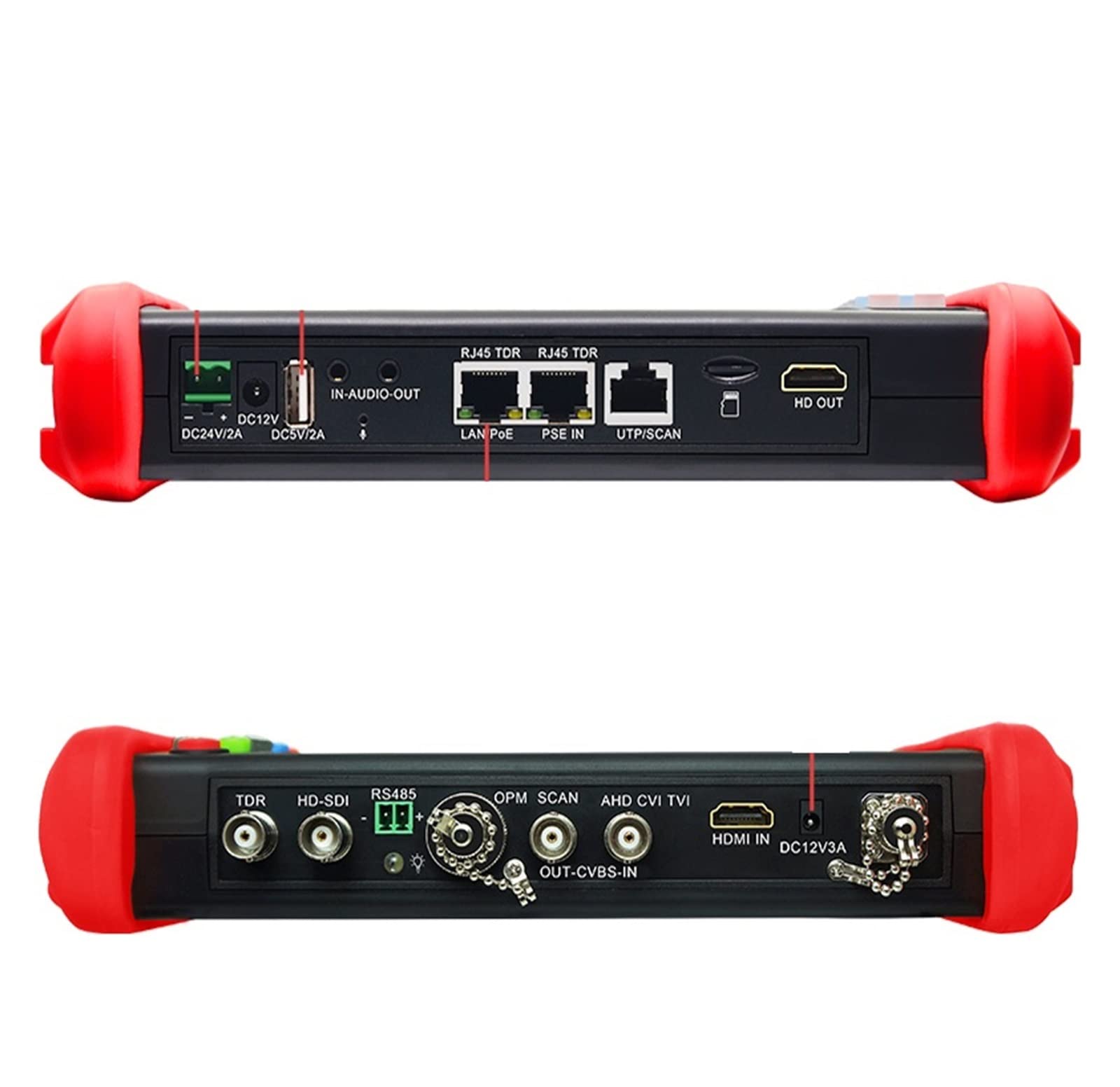 Testeur de vidéosurveillance 7 pouces, TVI8MP/CVI8MP/AHD8MP/EX-SDI8MP, prise en charge H.265, test de flux principal 4K, testeur de surveillance multifonctionnel IP + coaxial haute définition