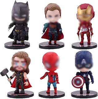 OBLRXM Heroes Figures, Heroes Cake Toppers, Aven-gers Heros Series - Set of 6 Heroes, Heroes Action figures, cake topper, 10cm Toy, For Children Aged 4 and Up