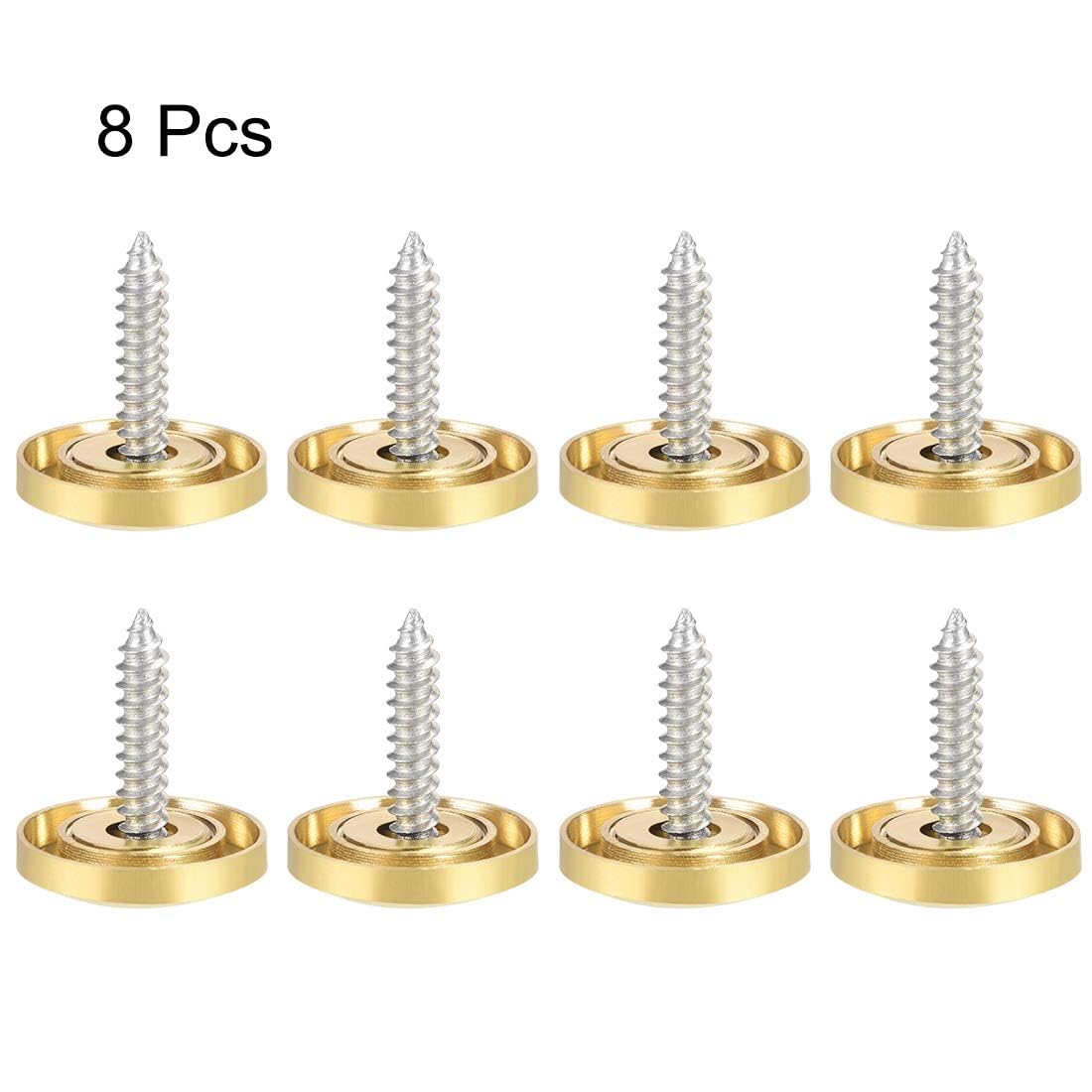 TOP-VIGOR 8Pcs Mirror Screws, 18mm brass Mirror Screws Cap Nail with Washers - Image 3
