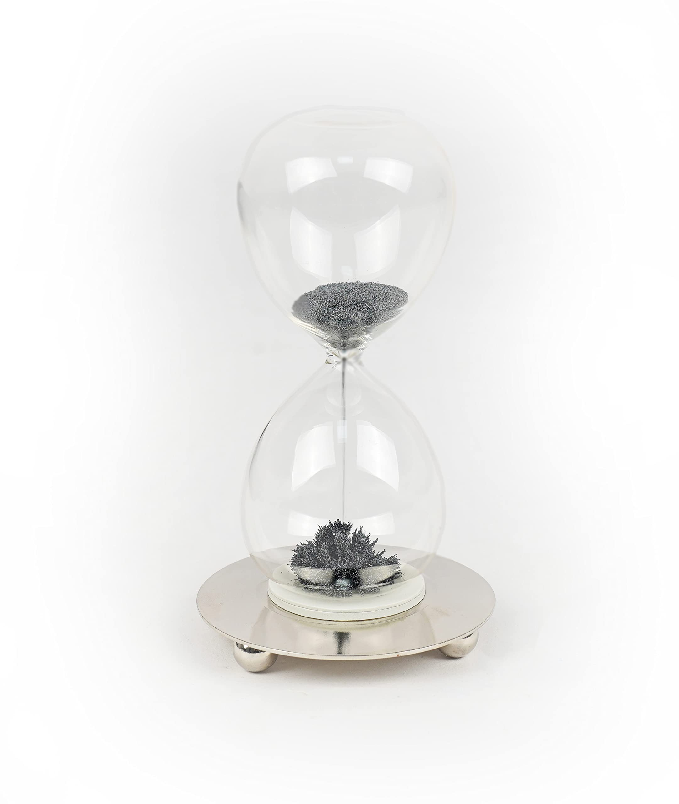Magnetische Sanduhr Von Winkee – Ca. 1 Minute Laufzeit, Mit Metall-Sand & Holzsockel – Hypnotisierende Schreibtischdekoration