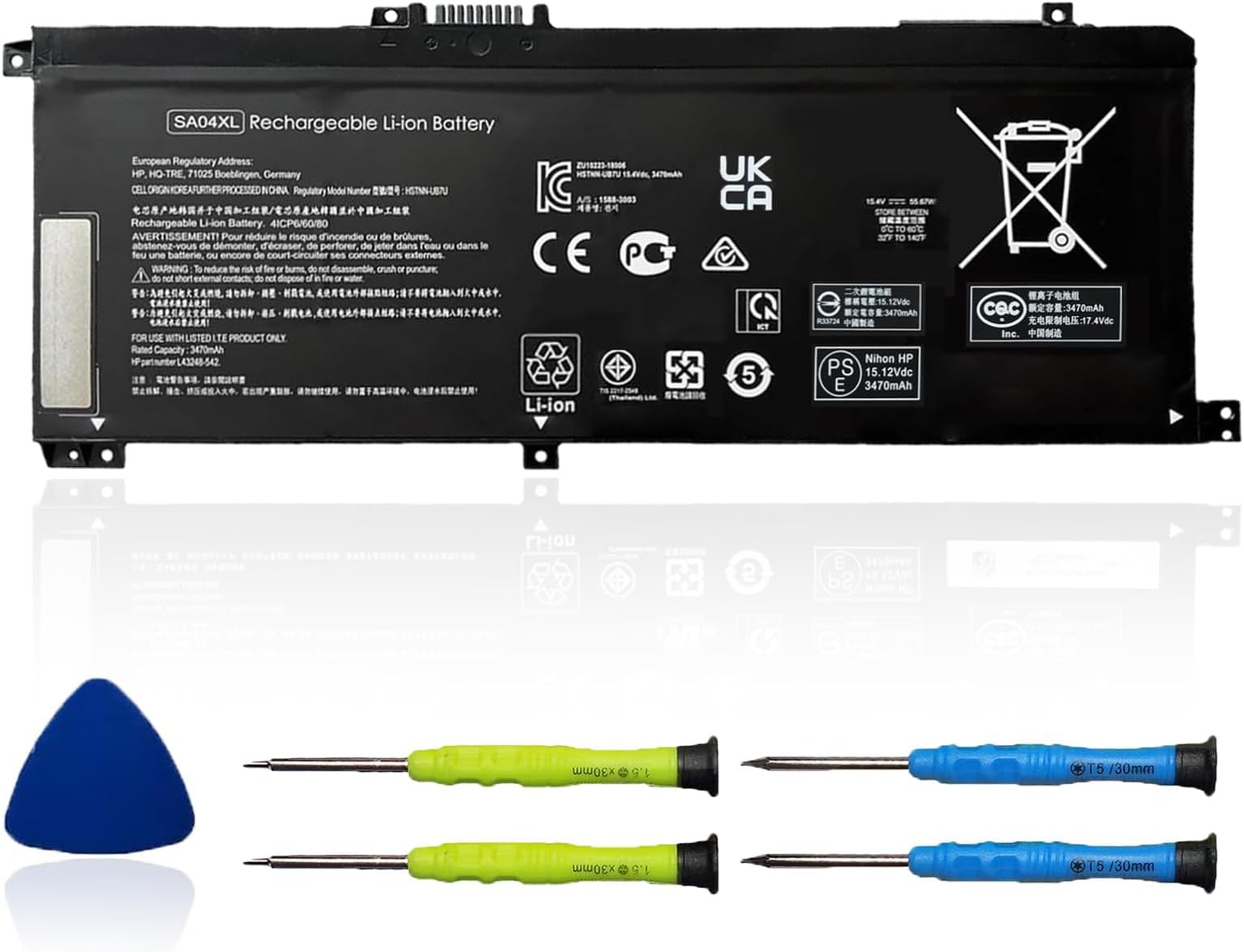 SA04XL Laptop Battery Compatible with HP Envy X360 15-DR 15-DR0010TX Series Notebook HSTNN-OB1F HSTNN-OB1G HSTNN-UB7U L43248-541 L43248-AC1 L43248-AC2 L43267-005 SAO4XL 15.12V 55.67Wh