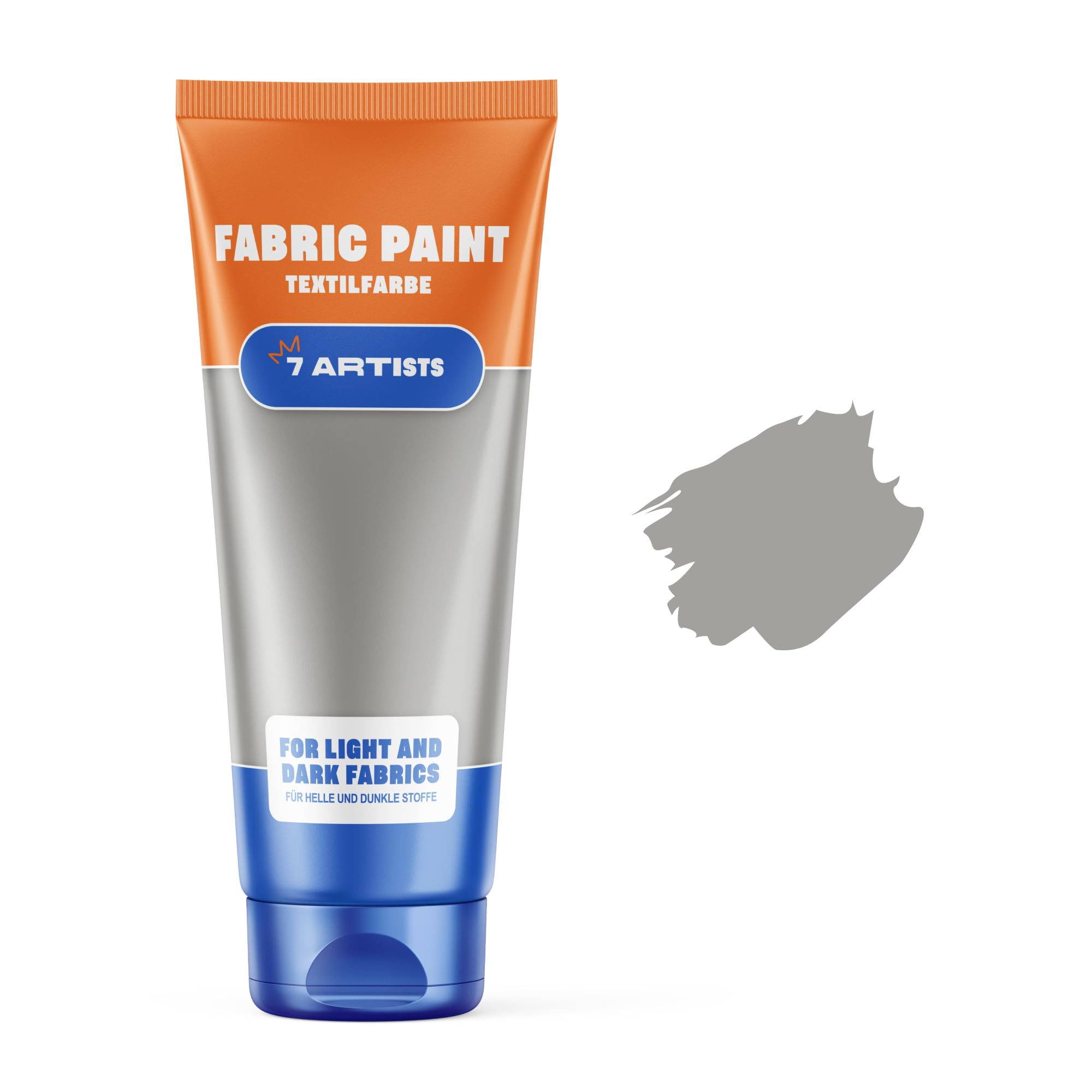 7 Artists Grey 60Ml Grey Fabric Paint 60 Ml – Permanent Textile Paint For Clothes, Shoes & Denim | Water Based Jeans, Leather & Sneaker Paints | Washable Non-Toxic Fabric Dye For Cotton & Synthetic Fabrics