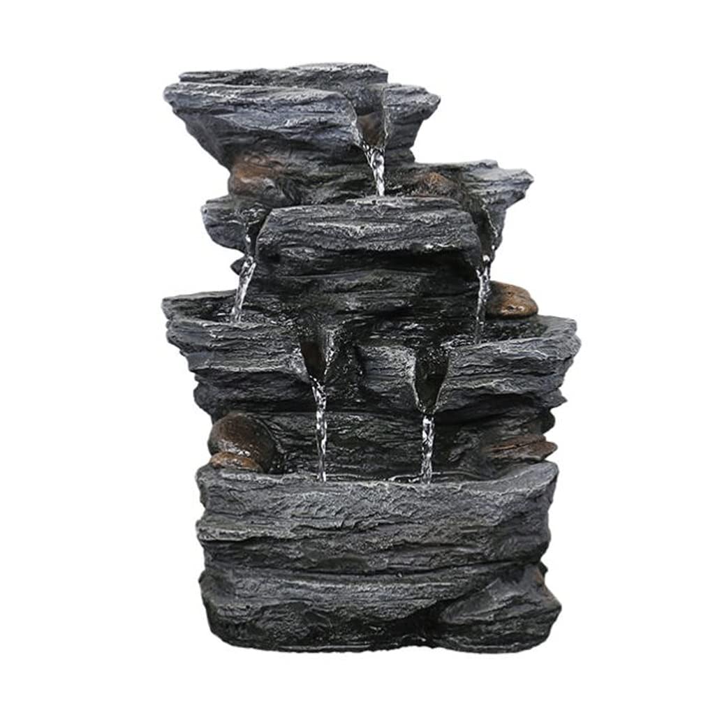 Fontaine cascade intérieure avec roche décorative pour détente zen