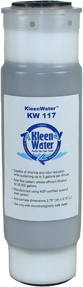 KleenWater Filter Compatible with Aqua-Pure AP117, Whirlpool WHKF-GAC and WHCF-GAC, Granular Activated Carbon Replacement Water Filter Cartridges