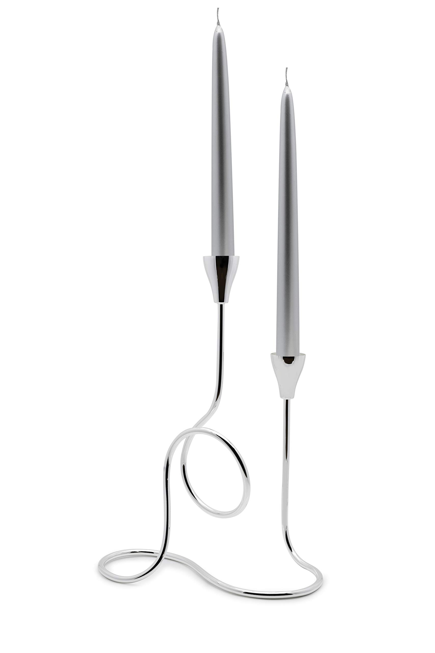 Varotto & Co. Kandelaber Kerzenhalter 2 Flammen, Versilbertes Metall, Antioxidationsbehandlung cod.XA00721AX cm 20x10x28h
