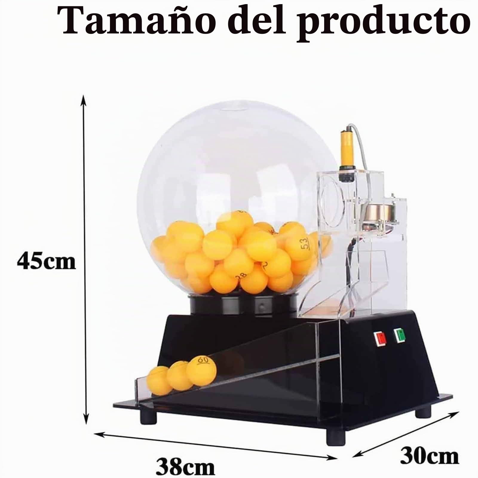 PixCy Juego De Bingo De Lujo, Máquina De Lotería Eléctrica, Incluye Jaula De Bingo, Bolas De Llamada, Fichas Coloridas, Grupos Grandes Y Fiestas,Red-100balls