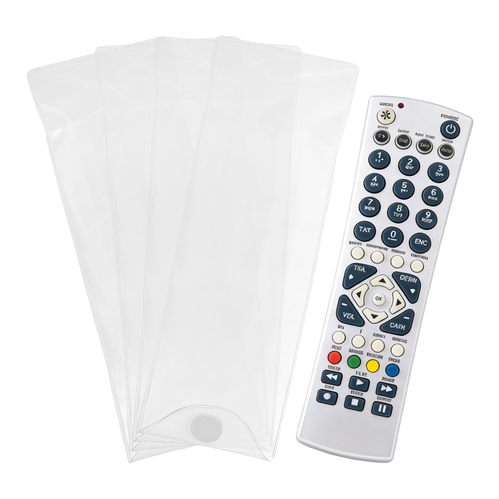 sourcing map 4Pcs Remote Control Cover Protector (25cm x 8cm) Transparent Waterproof Protective Sleeve Wrap Bag Universal TV Controller Protective Case for Air Conditioning Television