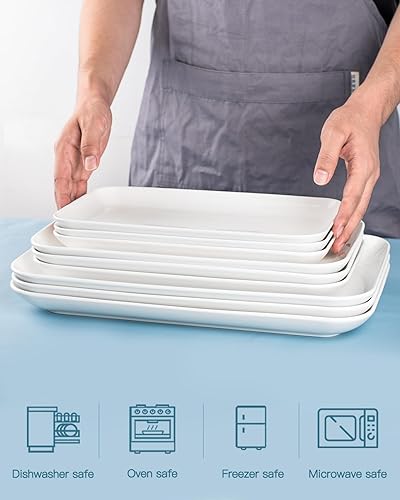 Miniatura 4 de Delling Juego de bandejas grandes de 3 niveles, bandejas de porcelana escalonadas de 16 pulgadas con soporte para servir plegable, adecuado para