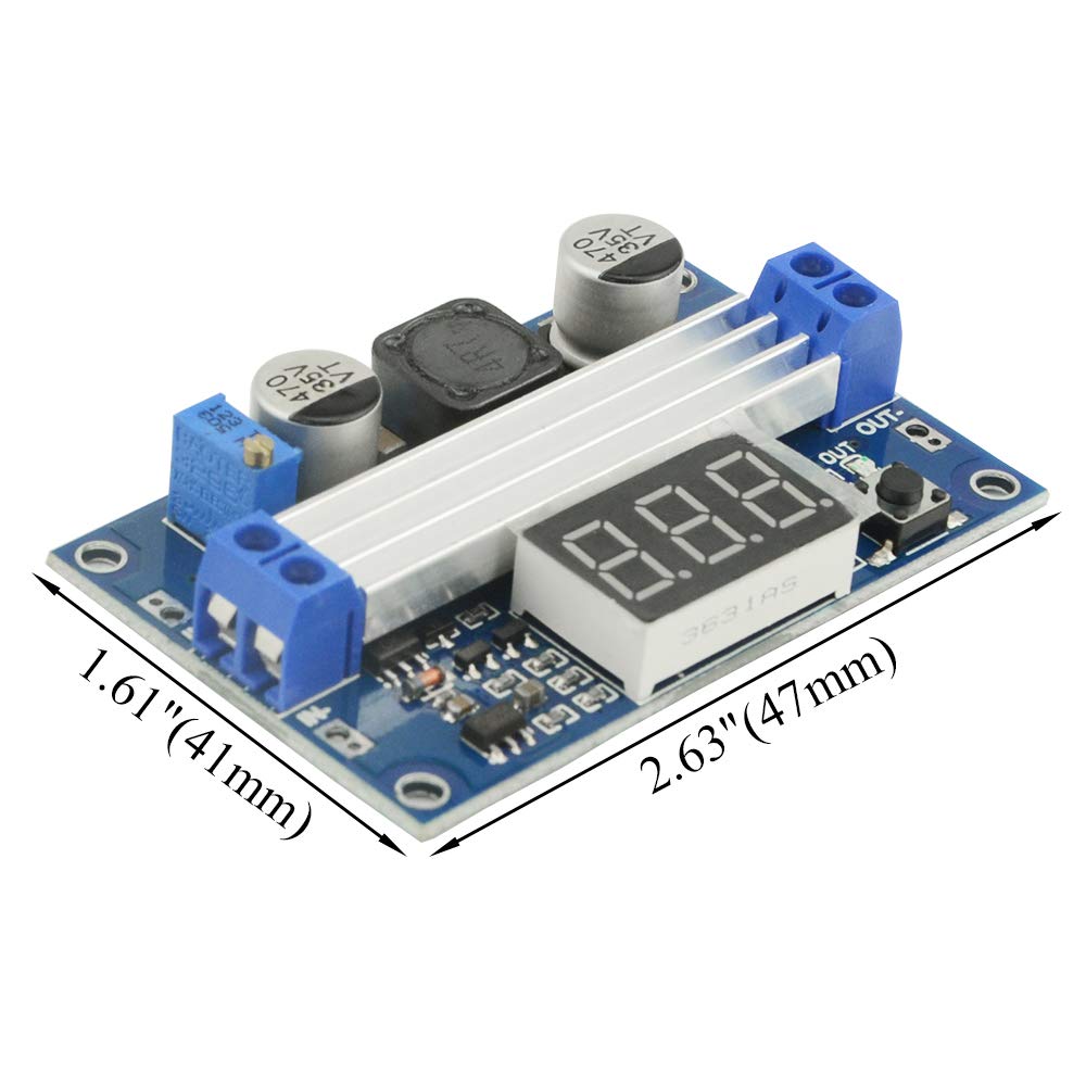 DC-DC High Power Adjustable Booster Regulator Module Input 3.0~35V to Output 3.5~35V 100W with Digital Display Voltmeter Voltage Power Supply Converter Module