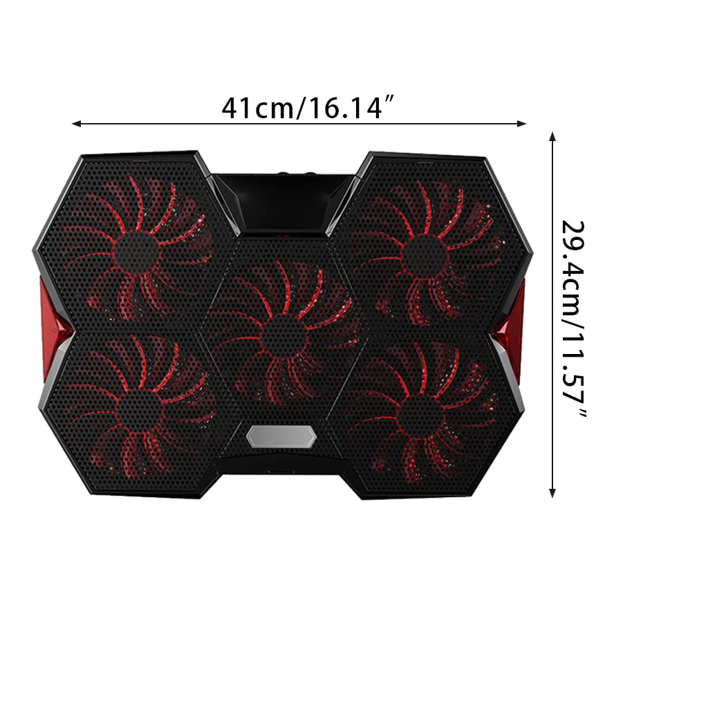 Coolcold - Radiador para ordenador portátil, placa base de regulación de velocidad, ventilador de refrigeración LED para juegos, portátil, soporte de refrigeración para tabletas de 12 a 17