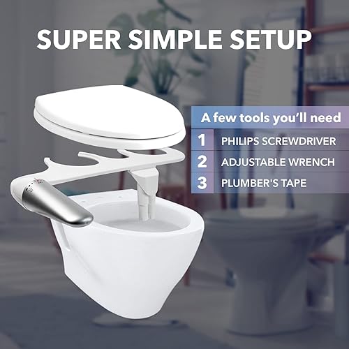 Miniatura 3 de BLAUX Accesorio de bidé Cleanse - Accesorio de bidé no eléctrico para inodoro  Bidé de baño ajustable con 4 opciones de presión  Accesorio de bidé