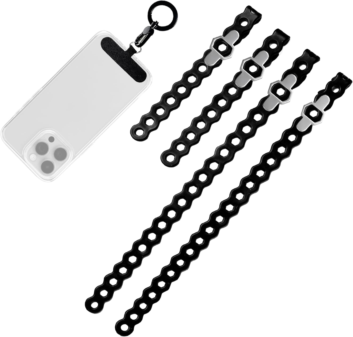 Phone Crossbody Lanyard | EDC Multipurpose Stretch Straps with Loops | Adjustable, Hands-Free Modular Straps