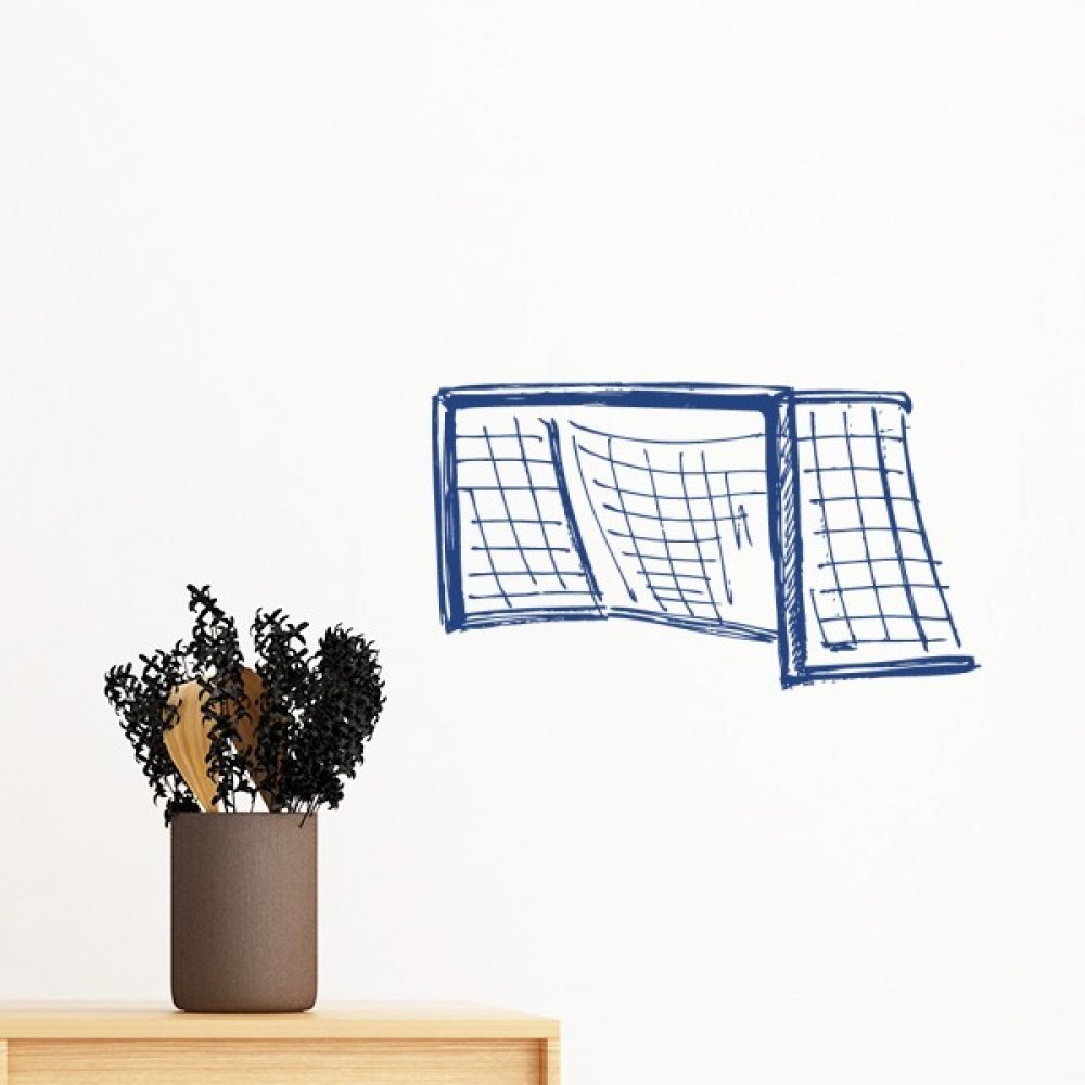 Sticker mural de football bleu pour décoration de chambre d'enfant 60cm