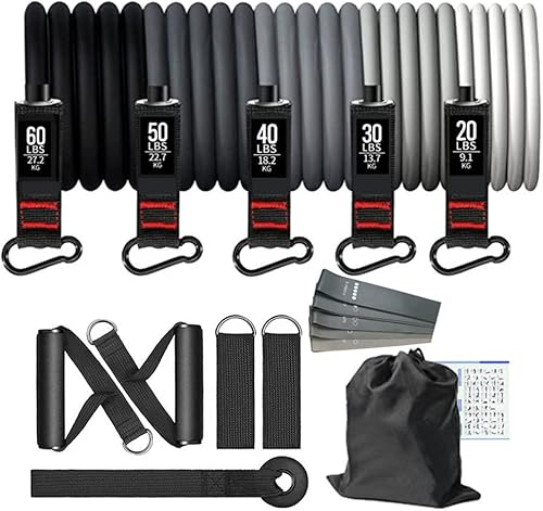 Miniatura 1 de ZLXDP - Juego de 16 bandas de resistencia para fitness, 200 libras, cinturón de entrenamiento para hombres, bandas de yoga, cuerda de tirar, equipo