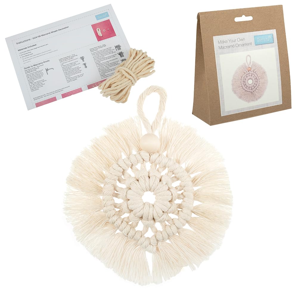 Crafty Capers Natural Wreath | Make Your Own Macrame Hanger | Small Craft Kit
