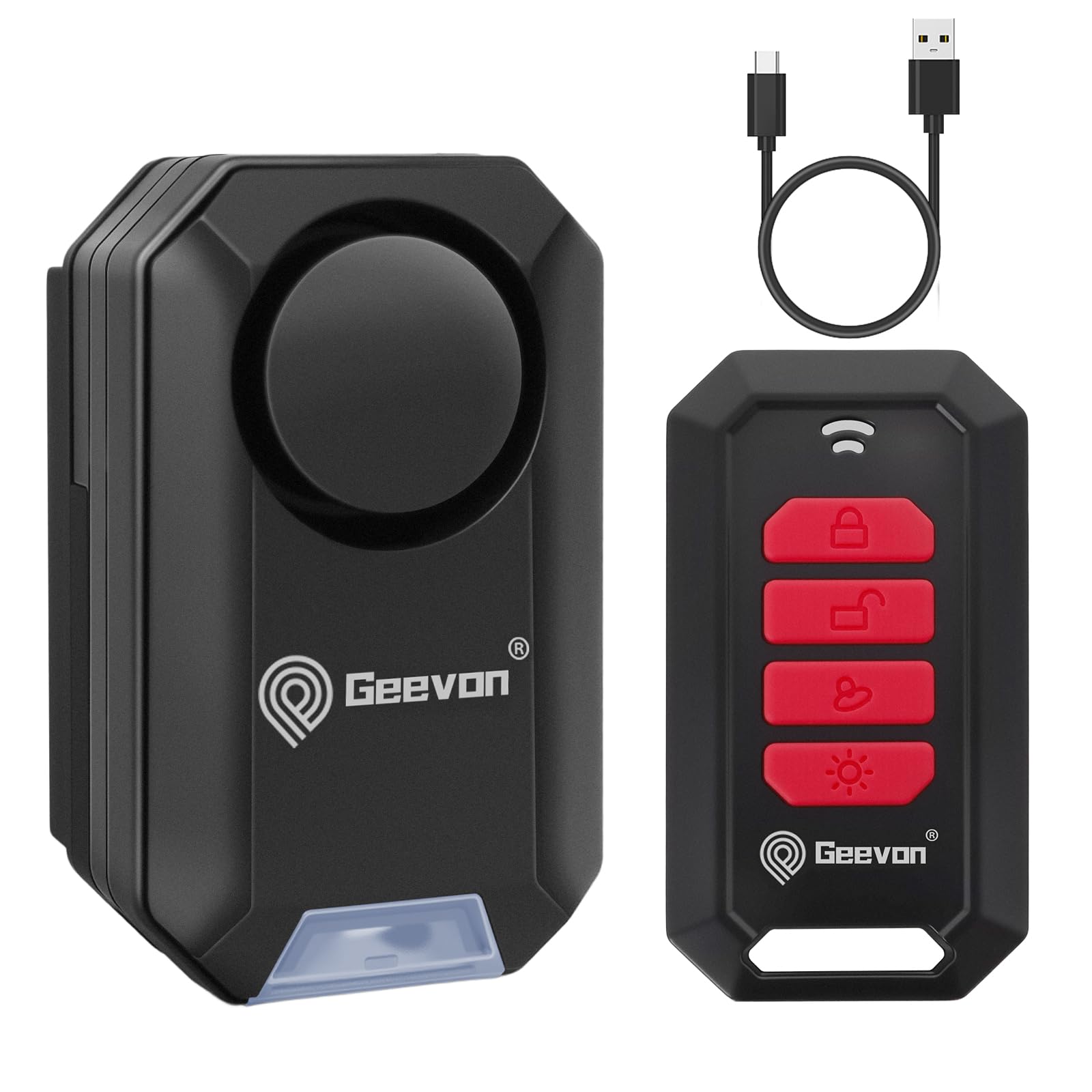 Geevon Loud 135dB Bike Alarms for Ebikes, Wireless Bike Alarm with Remote, Anti-Theft Bicycle Motorcycle Alarm Wireless Security Sensor Alarms, IPX5 Waterproof