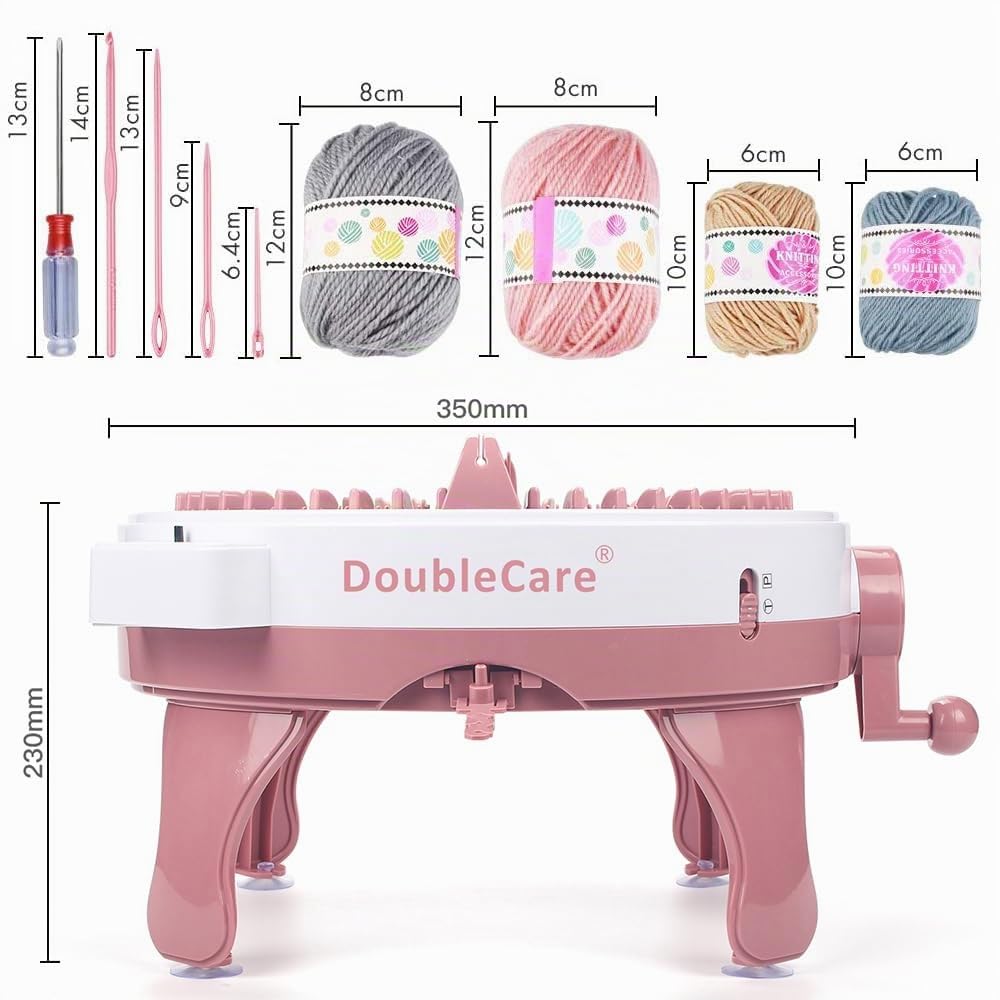 DoubleCare Macchina per maglieria 48 Aghi, 𝐦𝐚cchine 𝐢𝐧telligenti, 𝐠𝐢ocattoli 𝐢𝐧telligenti di grandi dimensioni, sciarpa da lavoro a maglia per calze/cappello, Fai un regalo con il cuore