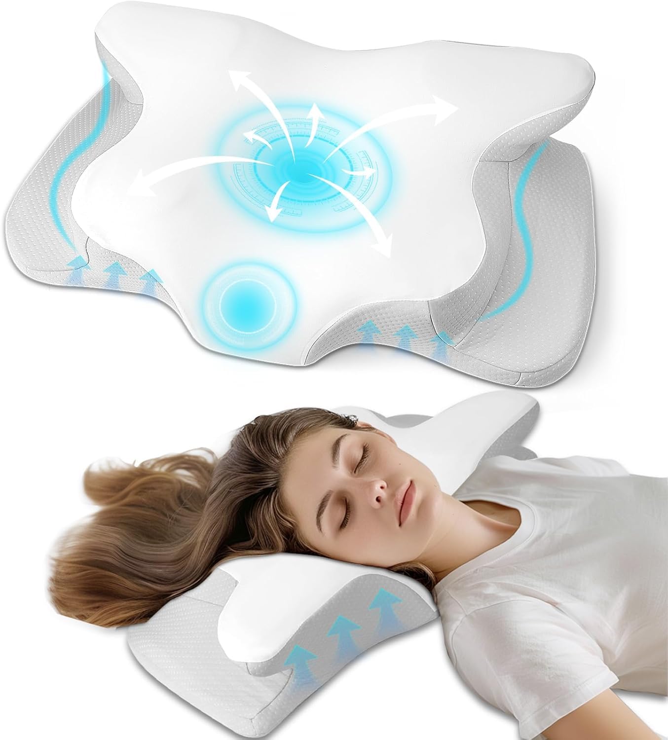RIPPLE Oreiller Cervicales, Oreiller Memoire Forme Oreillers Cervical Ergonomiques, Oreiller
