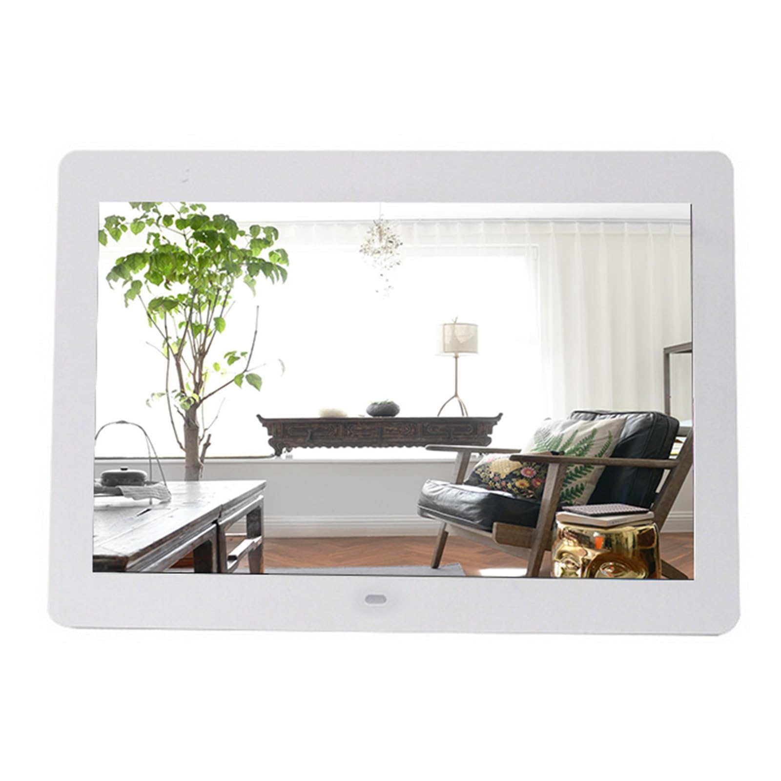 MYUYEE 15-Inch Digital Photo Frame - Widescreen Electronic Photo Album, Supports 1080P Hd Video (White)