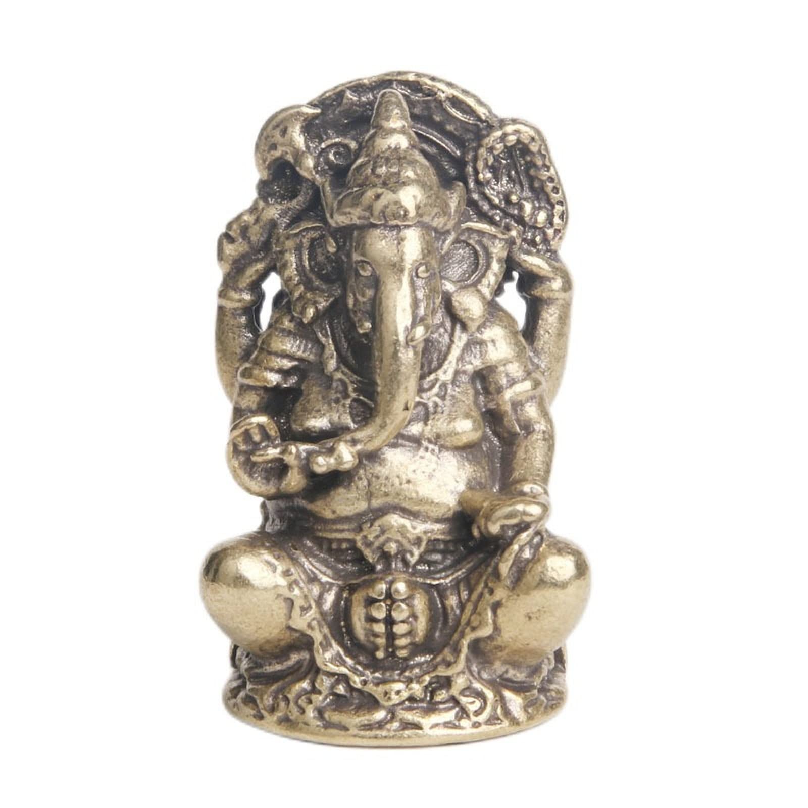 NGDFGR Solid Copper Thai Elephant God Miniatures Figurine, Brass Elephant Buddha Statue Study Desk Wealth Worship God Home Garden Decoration