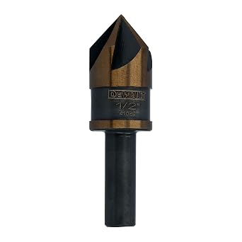 DEWALT Countersink Drill Bit, 1/2 in. High Speed Steel Countersink Bit for Wood, Metal, Plastic, 82 Degrees, Gold and Black DWAMDB32CS