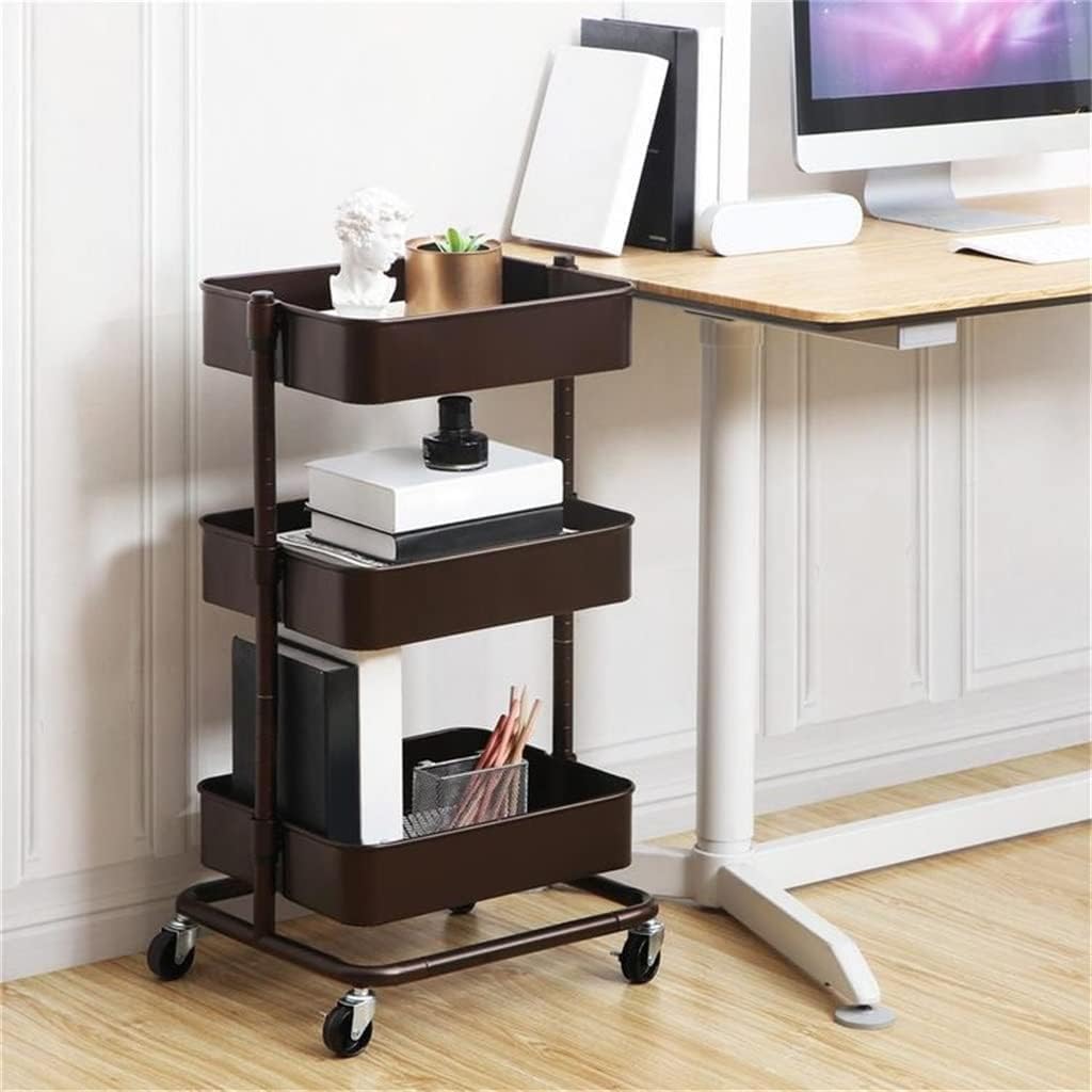 Carrello da cucina blu a 3 ripiani in metallo, versatile per dispensa e fessure, per uso domestico o ristorante