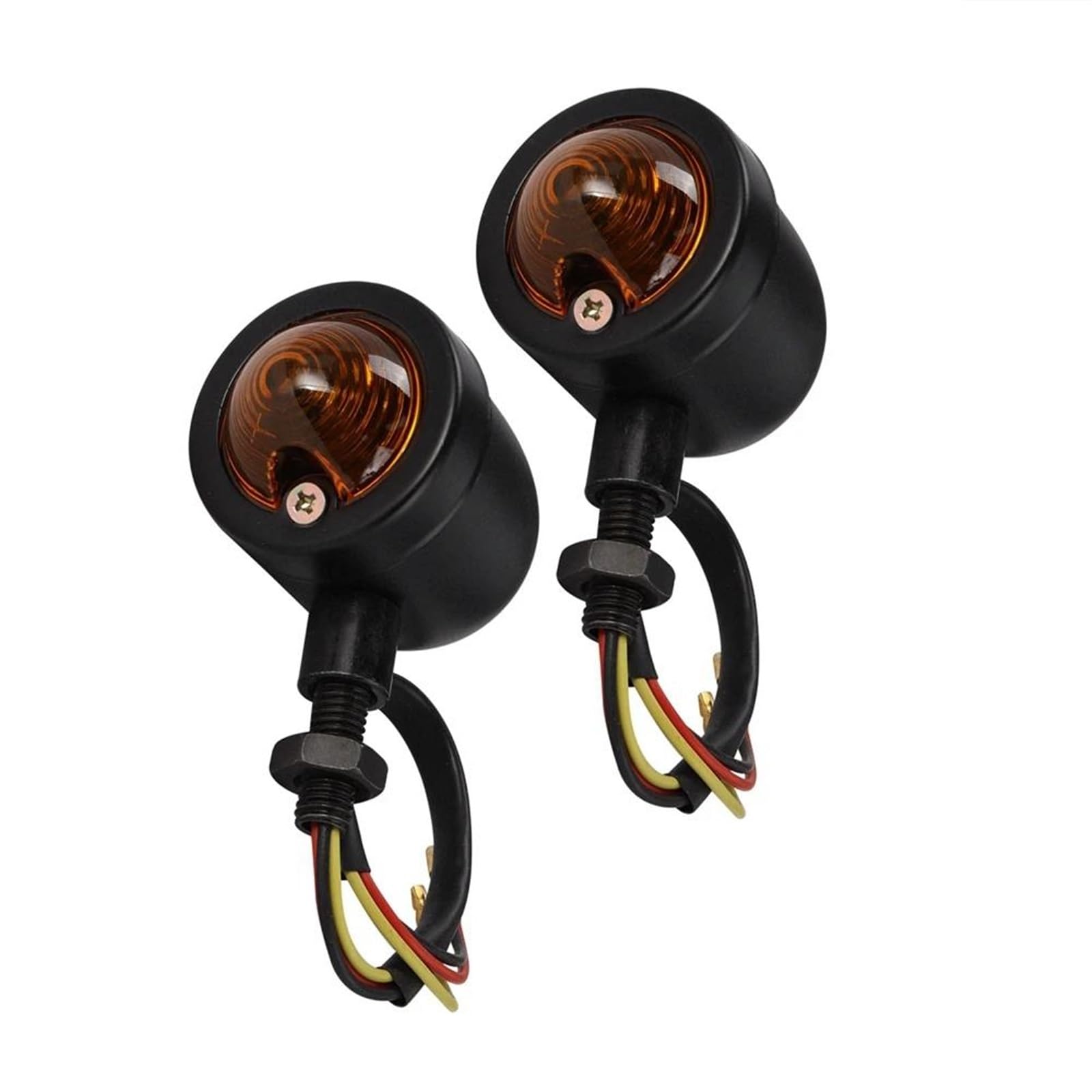Accesorios Accesorios Universales Motocicletas para Harley Retro Intermitentes De 12 V Luces Intermitentes De Un Solo Cable 2 Unidades Lámpara señal(Negro)