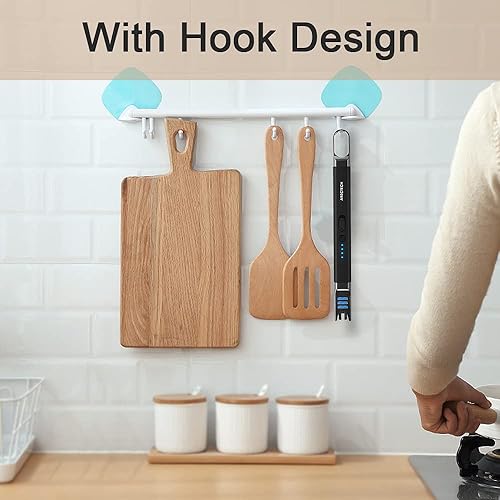 Miniatura 10 de ARECTECH Encendedor eléctrico, encendedor de velas, recargable USB, encendedor de branquias largas para cocinar velas, camping, barbacoas, fuegos