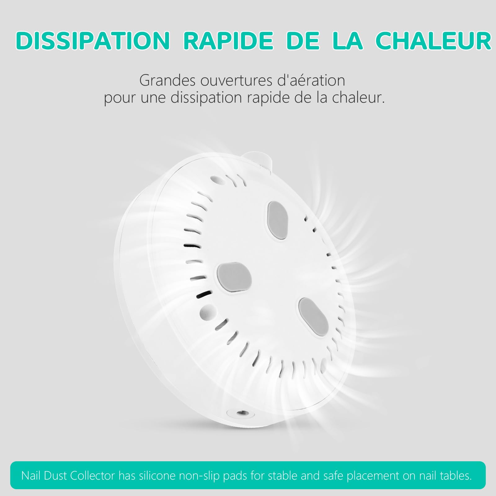 Petit Aspirateur Ongles, Aspiration Réglable, Puissant Aspirateur à Ongles Manucure Table Aspirateur de Poussière D'ongles (blanc)