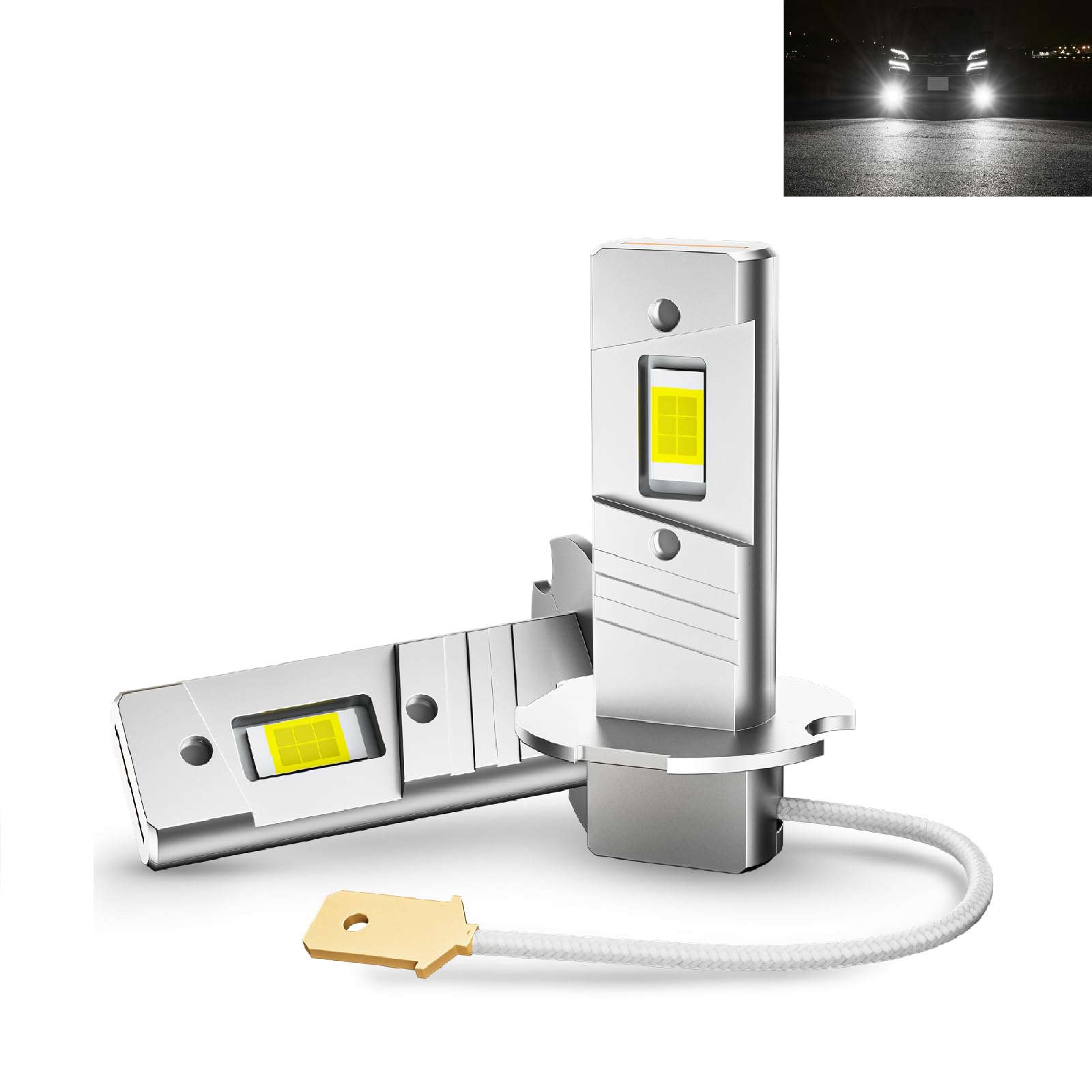 Amazon.co.jp: 北澤商事 h3 led ホワイトフォグランプ 12V 24V 兼用