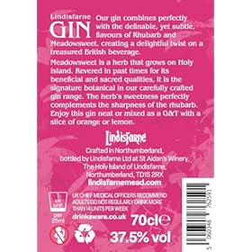 Lindisfarne Rhubarb Gin, 70cl Bottle, 37.5% ABV – Lindisfarne