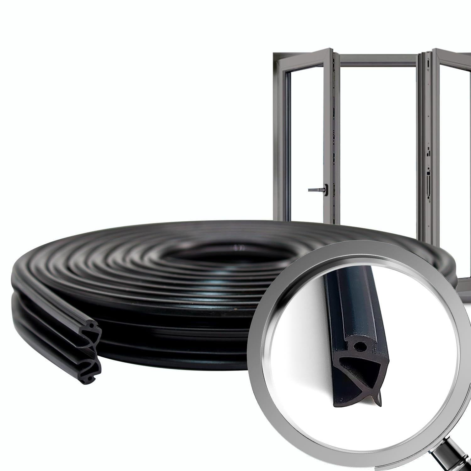 Joint de fenêtre, S-1530, (50mts) | Joint fenetre isolation conçu pour une performance maximale. Joint caoutchouc robuste et souple, idéal pour protéger les fenêtres PVC contre le froid et l’humidité.