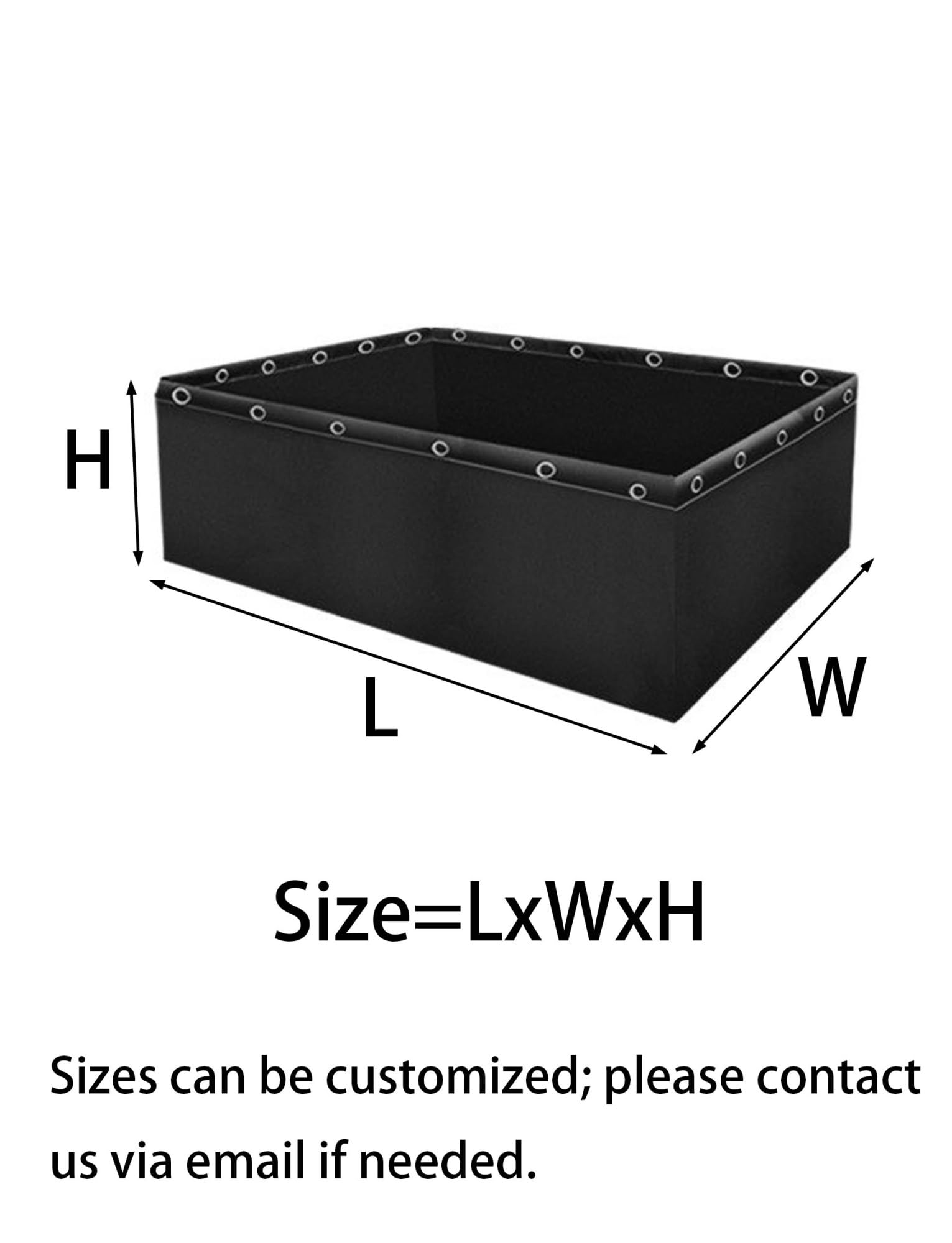 Składany zbiornik na staw rybny z PCW, nad wodą gruntową, do hodowli roślin, hydroponiki i ogrodu (H70/90/110 cm, 200 x 200 x 110 cm) - idealny do hodowli ryb i krewetek