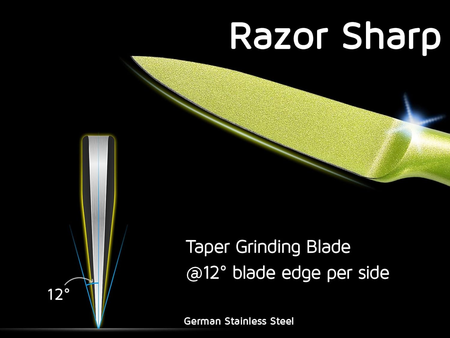 3.5 Inch Paring Knife, Fine Edge Fruit Vegetable Peeling with German High Carbon Stainless Steel Forged Blade, Small Kitchen Non-Stick Multi-Purpose Knife-Green - Image 6