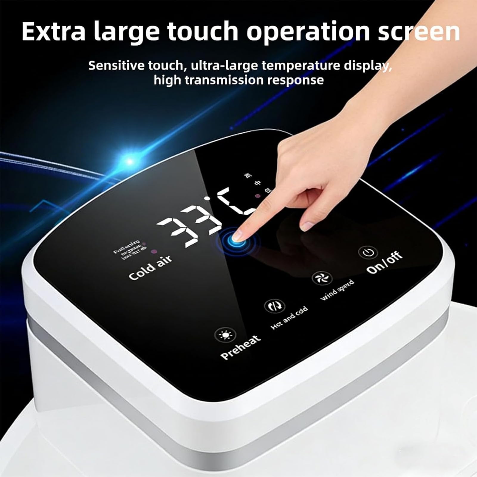 Suszarka do całego ciała do łazienki, suszarka do całego ciała, 2500 W, stopa ekran dotykowy, suszarka do pielęgnacji ciała z panelem sterowania LED, do domu i łazienki