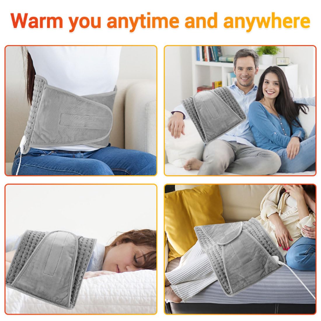 ThermaWrapPro, Cintura lombare riscaldata ThermaWrapPro, Cuscinetto riscaldante per massaggiatore della schiena, Supporto a compressione regolabile, Fascia lombare riscaldante a infrarossi (1Pc)