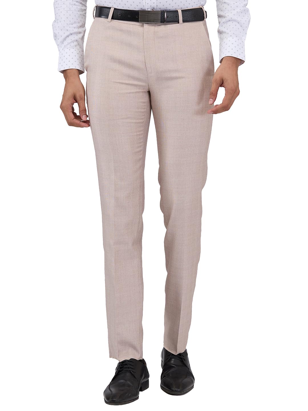 raymond Men Mid Rise Slim Fit Checks Pattern Polyester Blend Flat Front Formal Trouser-picture-32