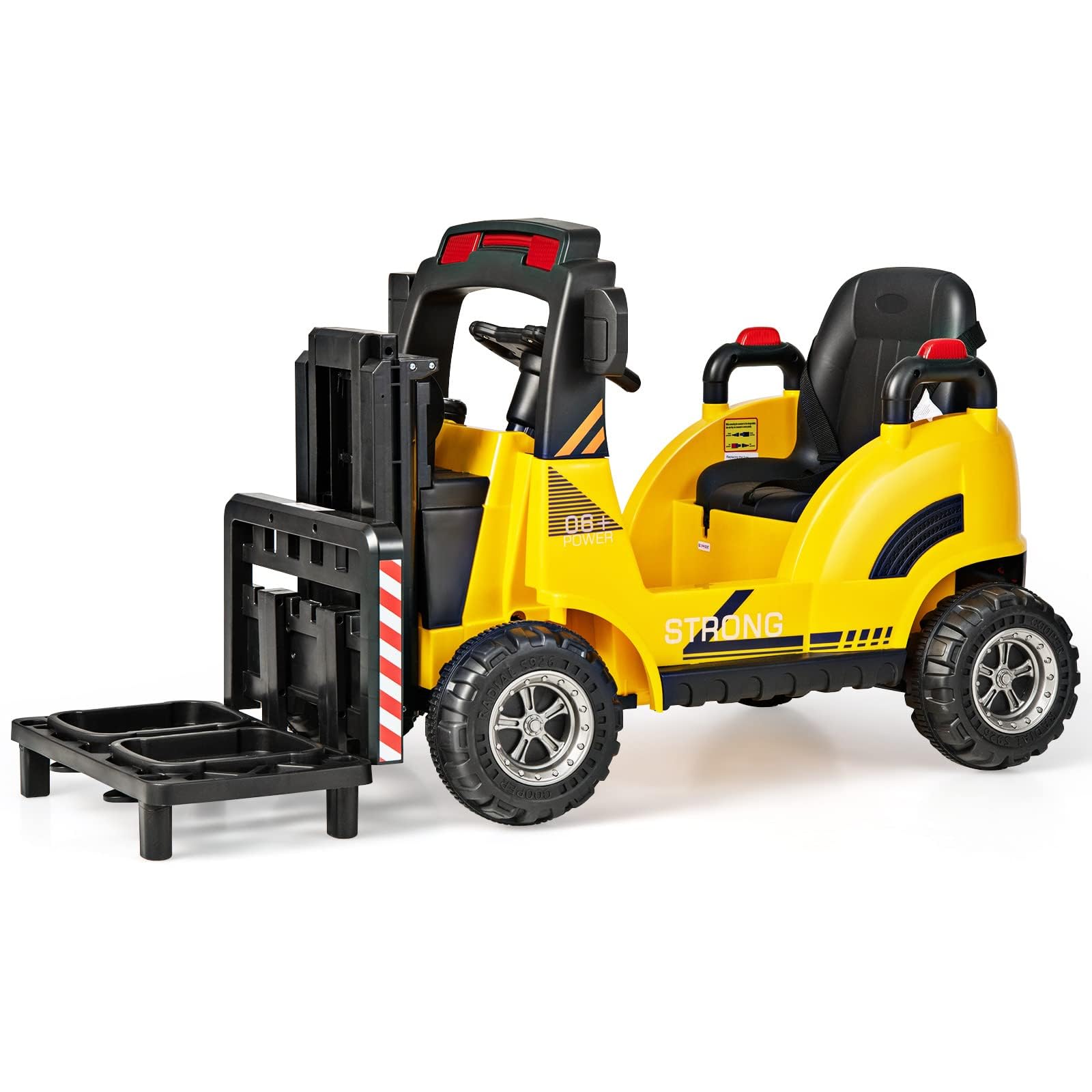 OLAKIDS Ride on Forklift, 12V Kids Electric Vehicle Construction Truck with  Remote Control, Liftable Fork and Pallet, Toddlers Battery Powered Car