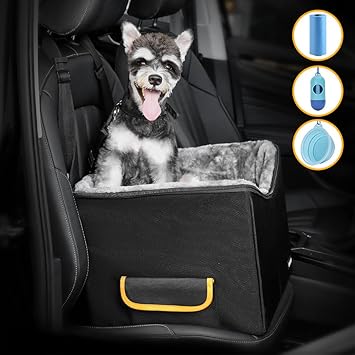 UNICITII Lookout Pet Car Booster Seat for Small Dogs, Bucket Booster Pet Seat, Elevated Dog Booster Car Seat, Lookout Dog Car Seat for Small Dogs up to 25lbs
