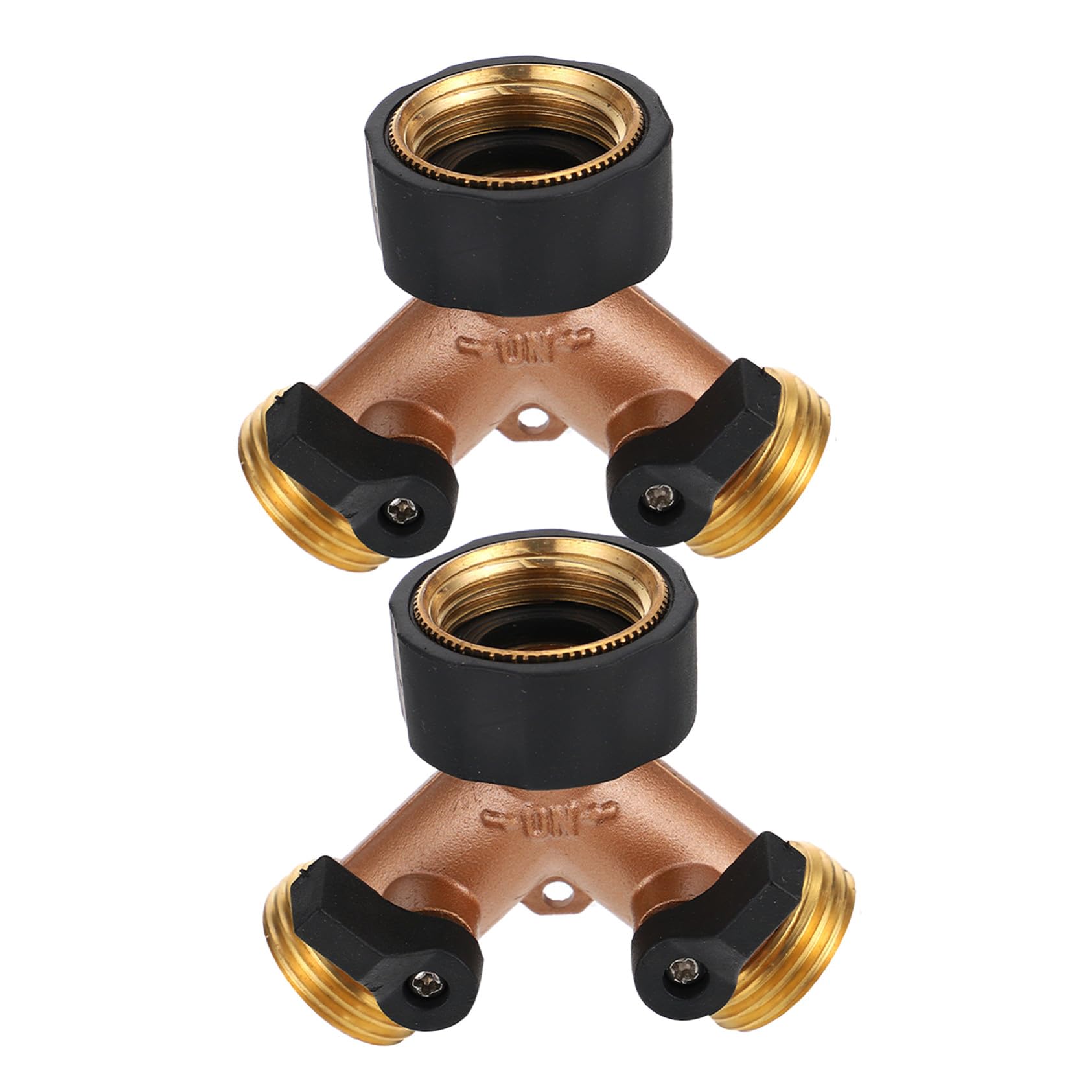 TEHAUX 2 Piezas Divisor de Manguera Jardín Latón Conector Rápido y Acoplamiento para Control de Flujo Compatible con Sistemas de Riego por Goteo y Accesorios de Tuberías