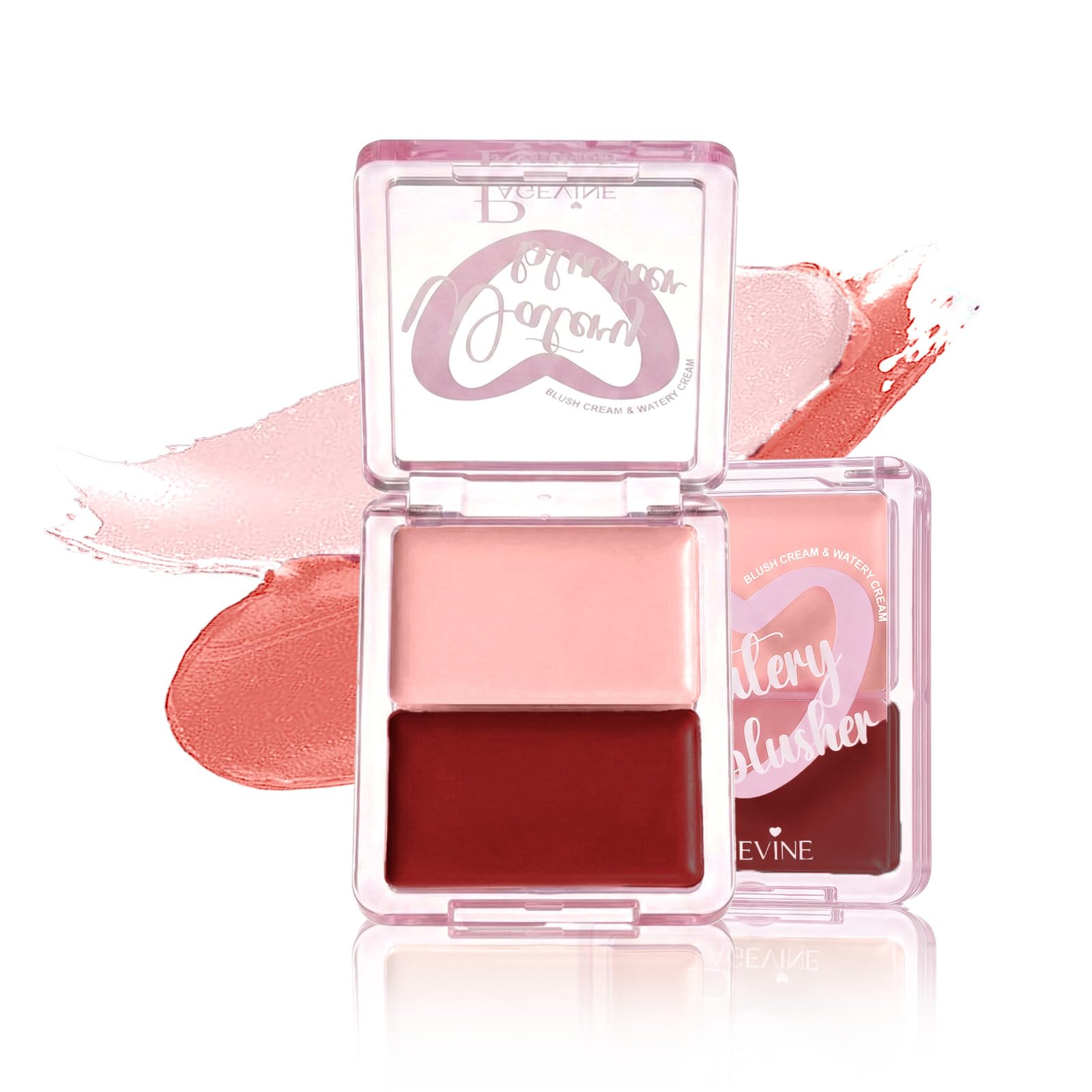 GUERNISS Cheek Cream, Set of 2 Colors, Water Illumination, Moist Color, Long Lasting, Glossy, For Beginners, 4# Cool Apple : Beauty