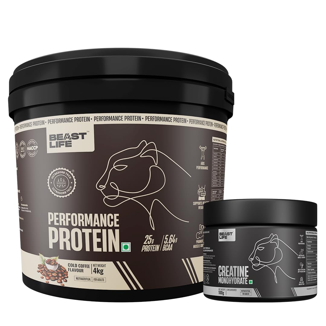 BeastLife Performance Yeast Protein Powder 4Kg with Creatine Monohydrate 100g | 25g Protein | Cold Coffee, Unflavoured | Smooth & Light, Easy to Digest with Ultrasorb Tech-image-24