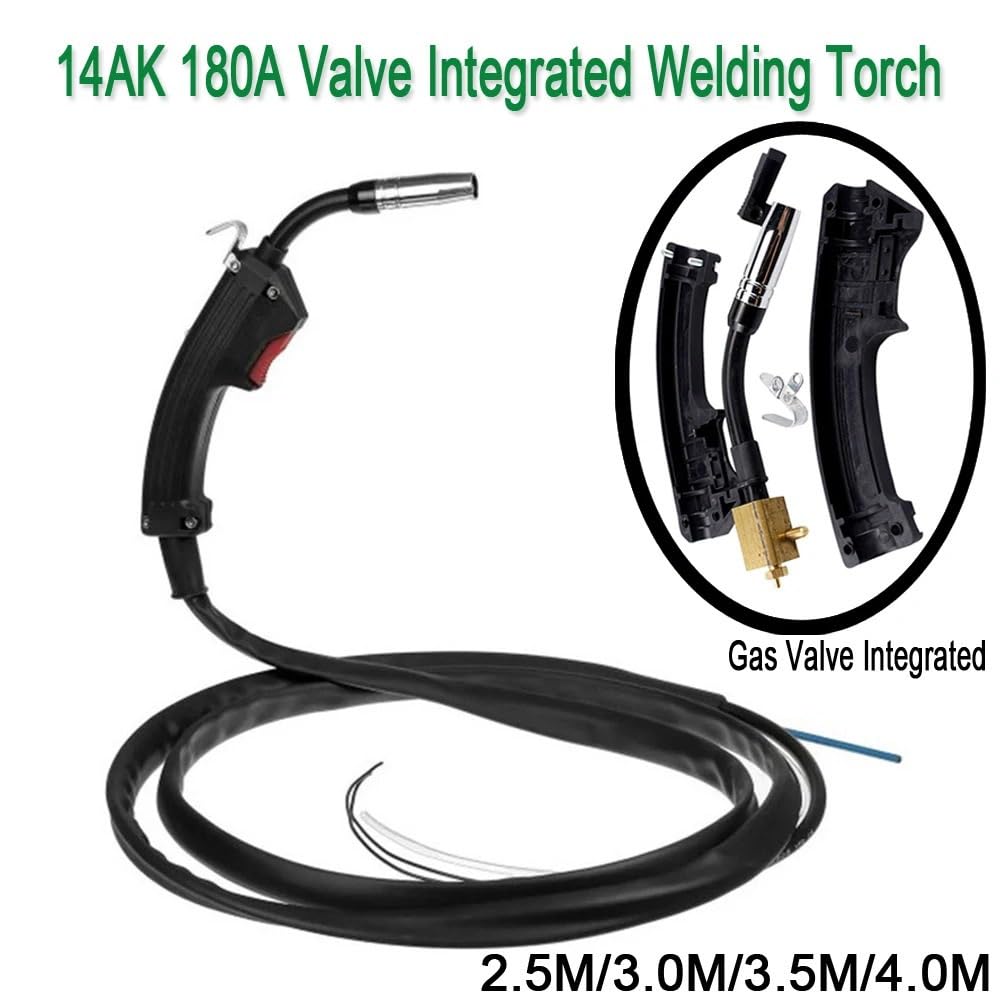 Antorcha de soldadura MIG 14AK con válvula de gas, 2 m, 2,5 m, 3,0 m, 3,5 m y 4,0 m, refrigerada por aire, for máquina de soldadura MAG.(3.5M)