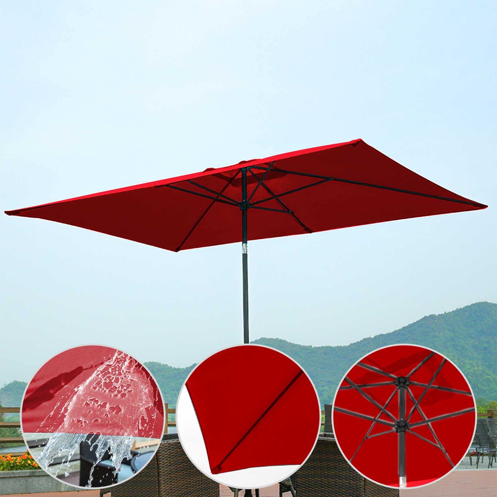 Parasol ogrodowy,Duży parasol ogrodowy, odkryty parasol stołowy do basenu z odpornym na przechylanie i korbę, chroniony przed promieniowaniem UV do trawnika ogrodowego na podwórku